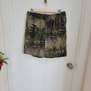 Hurley Men’s Olive (Legion) Green Printed Volley Swim Short - Large